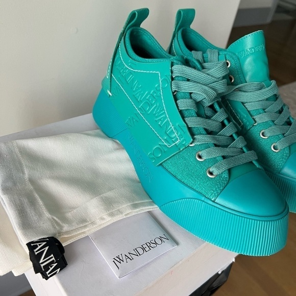 JW Anderson Low Top Sneakers: Turquoise - Picture 4 of 13